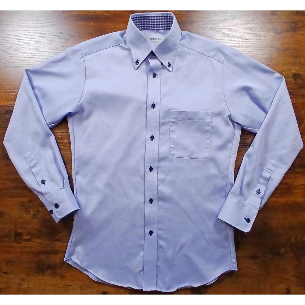 Orihica‎ Men Blue Dress Shirt Size Small Japanese Casual